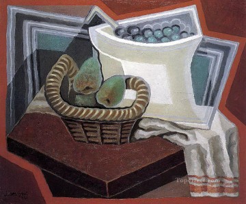 フアン・グリス Painting - 梨の籠 1925年 フアン・グリ